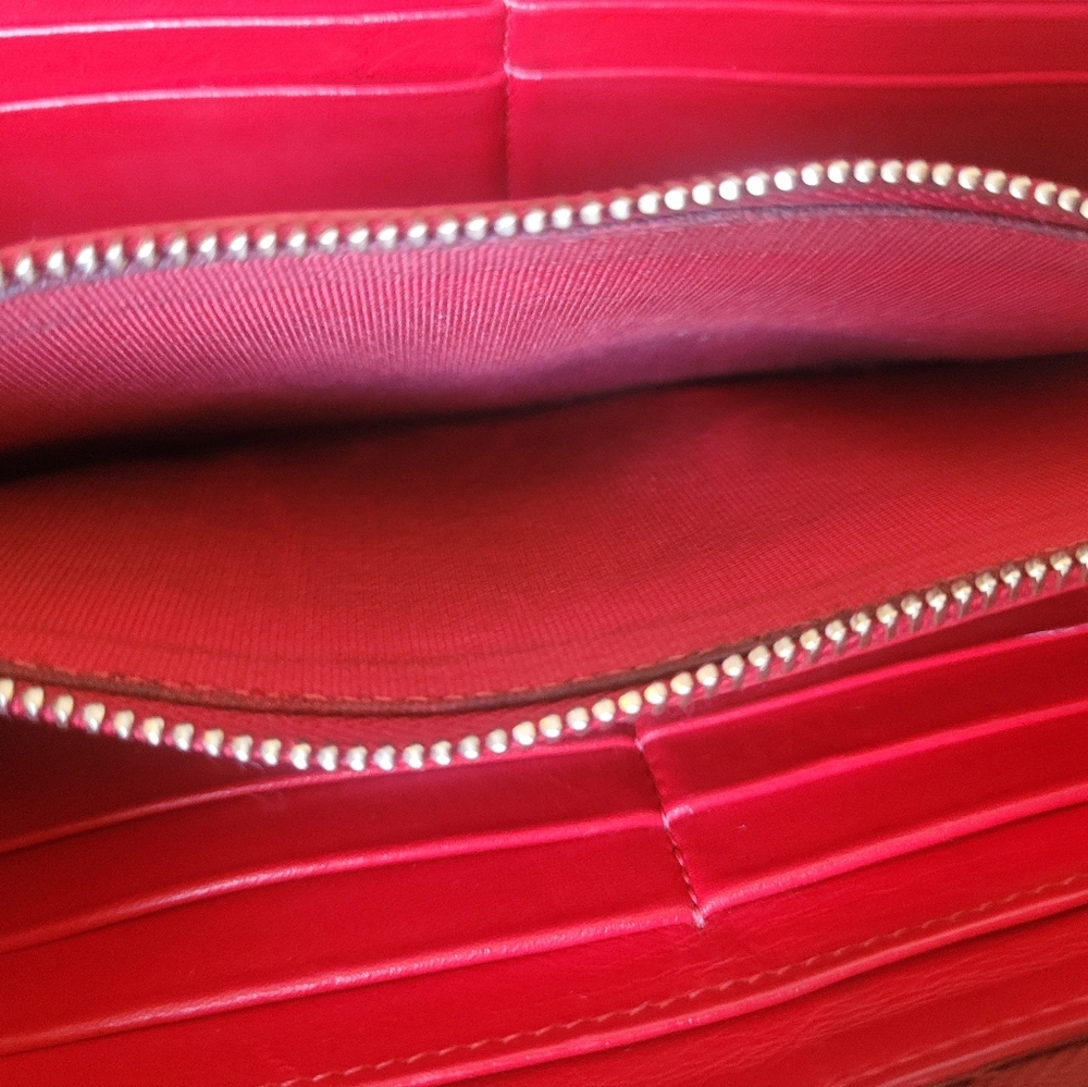 Christian Louboutin Red Calfskin Panettone Studded Wallet - Picture 6 of 6